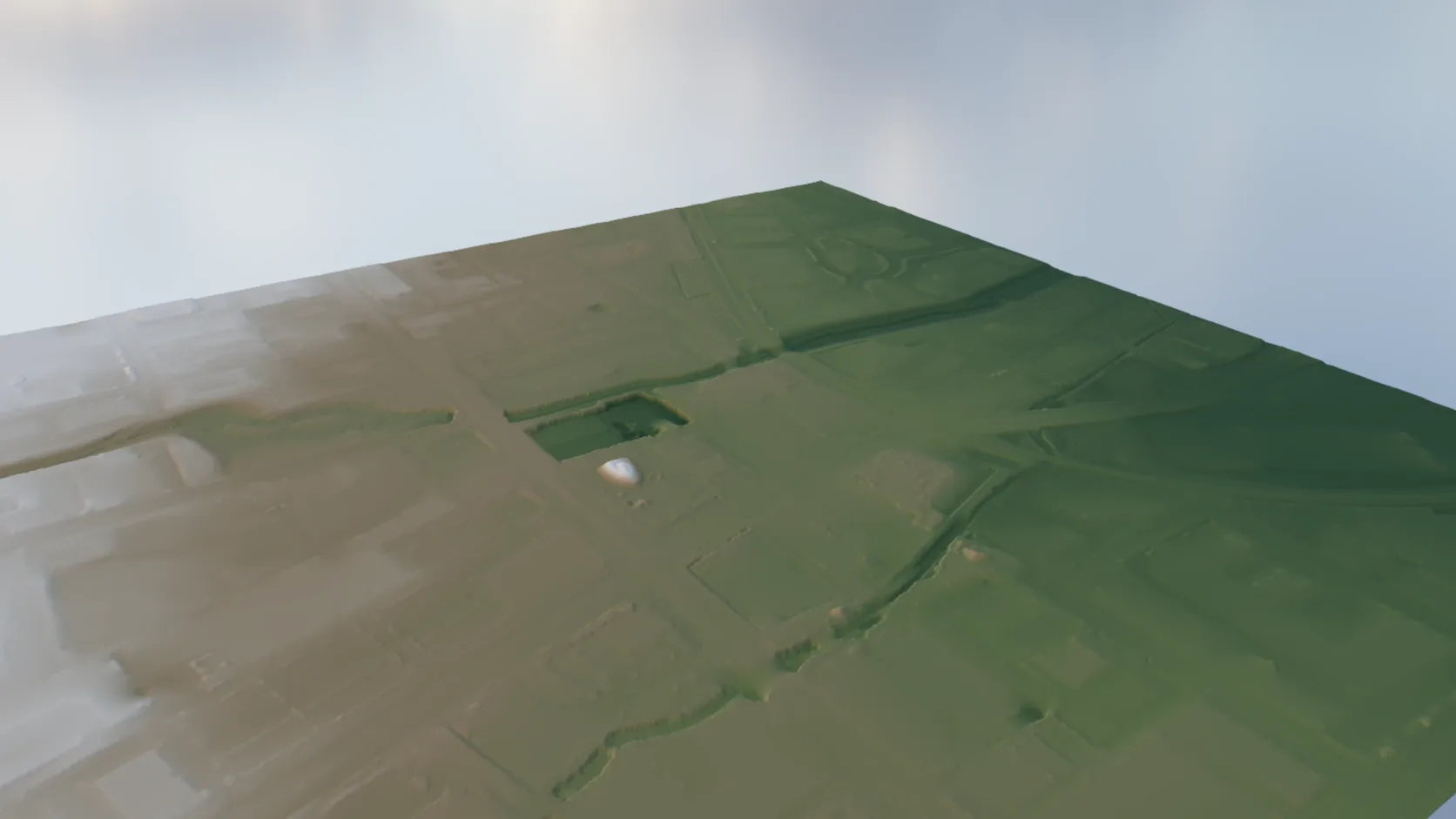 Bare-earth terrain gridded from ground-classified LiDAR points