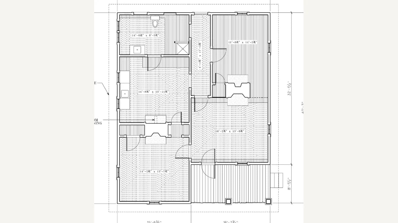 Measured survey floor plan of a historic house