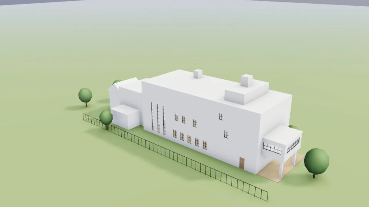 The house as an editable 3D model seen from above