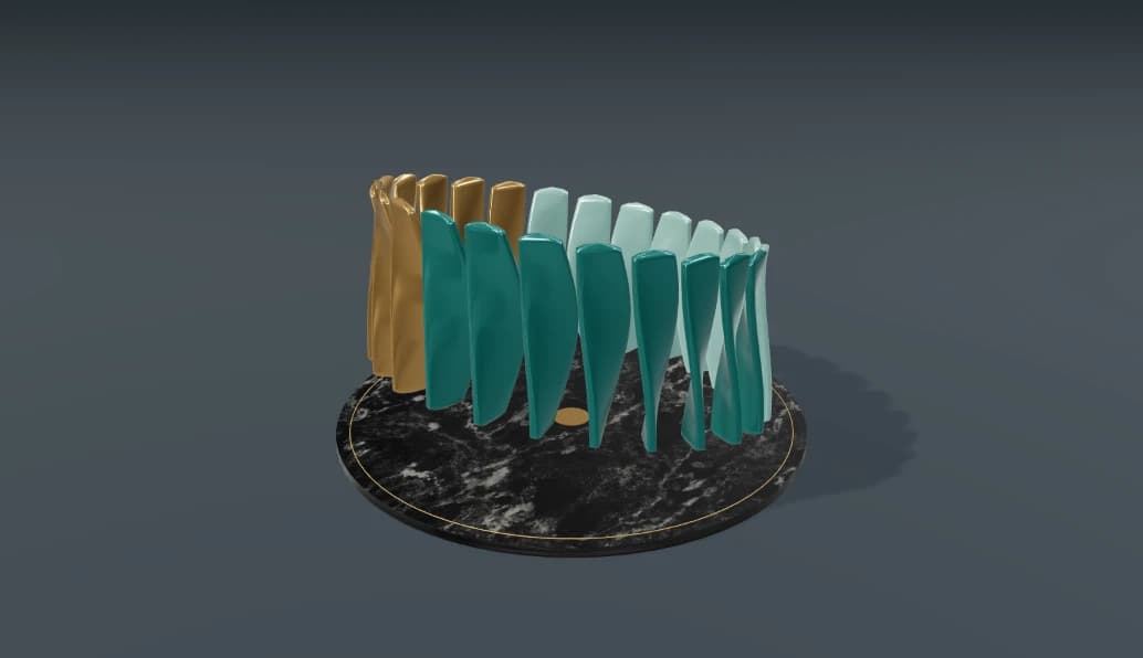 The living pattern — prepared 3D scene