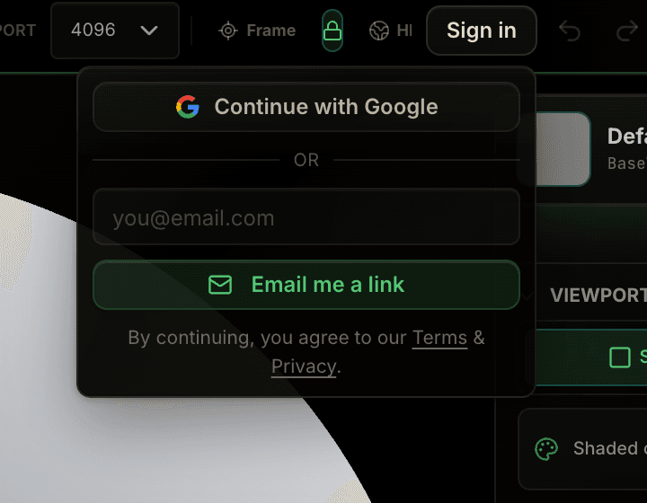 The Mixos sign-in menu offering Continue with Google or an email magic link